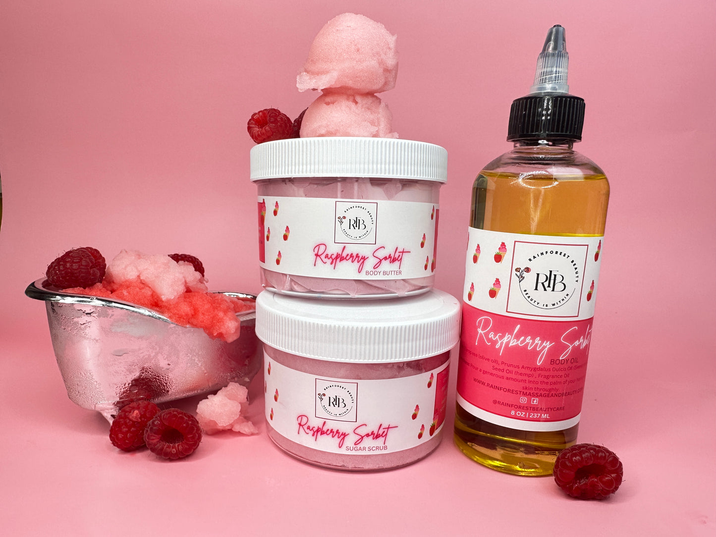 RASPBERRY SORBET SET